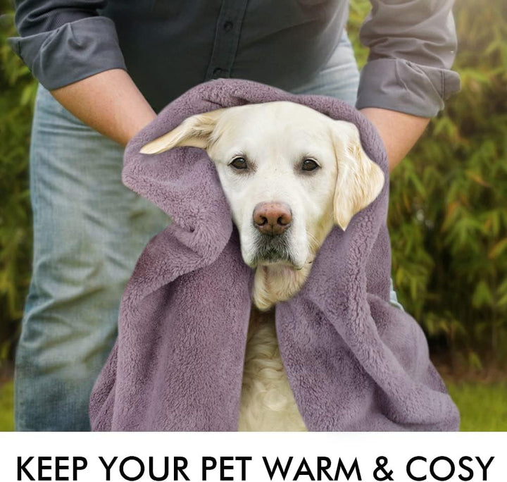 Dog Towel Super Absorbent Pet Bath Towel Microfiber Dog Drying Towel for Small, Medium, Large Dogs and Cats 30Inch X 50Inch Purple