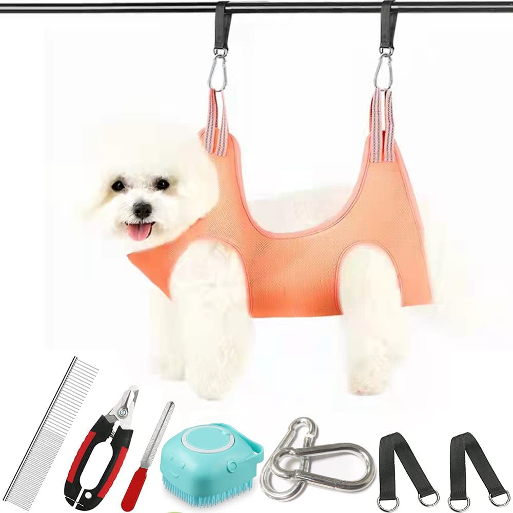 Pet Grooming Hammock, Durable Dog Hammock for Grooming, Dog Grooming Helper Cat/Dog/Pet Grooming Hammock (S(Legs Spacing: 5.1""-11.8"" / Max W: 55LB))