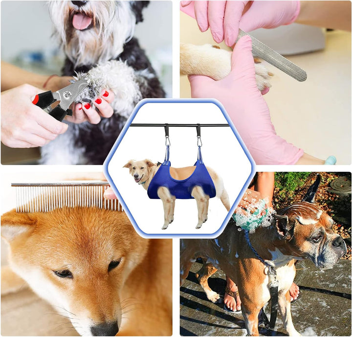 Pet Grooming Hammock, Durable Dog Hammock for Grooming, Dog Grooming Helper Cat/Dog/Pet Grooming Hammock (M(Legs Spacing: 5.9""-14.2"" / Max W: 65LB))